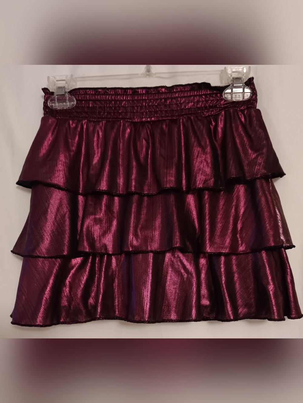 Justice Metallic Tiered Mini Skort - Wine 10